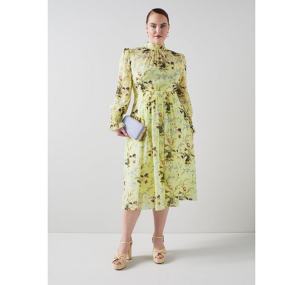 l.k. bennett Eloise Meadow Scene Silk Dress