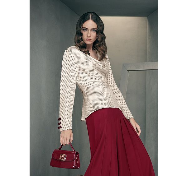 l.k. bennett Eva Black Spot Print Top