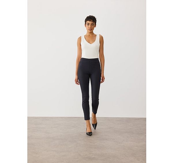 l.k. bennett Evan Black Crepe Slim-Cut Trousers