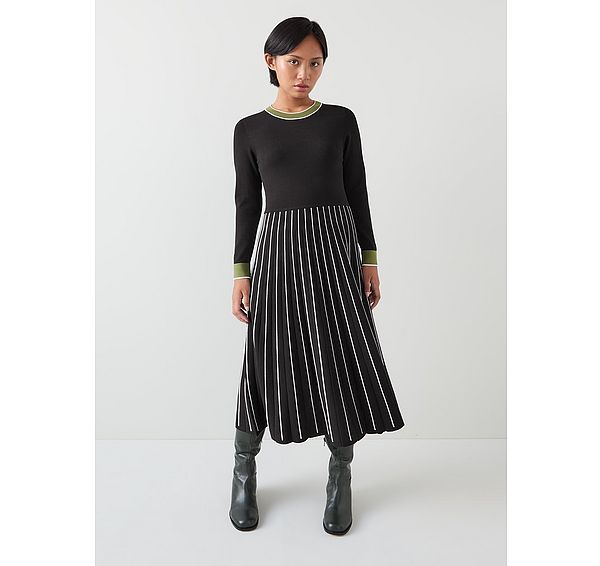 l.k. bennett Fara Petite Black Knitted Dress