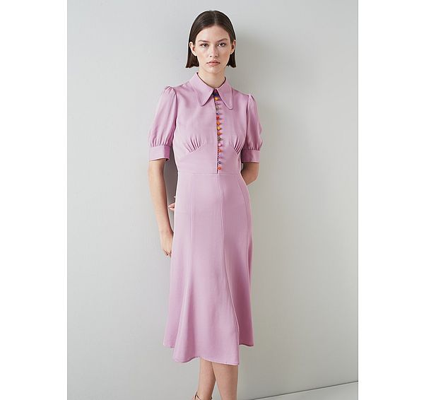 l.k. bennett Farrier Lilac Marble Button Dress