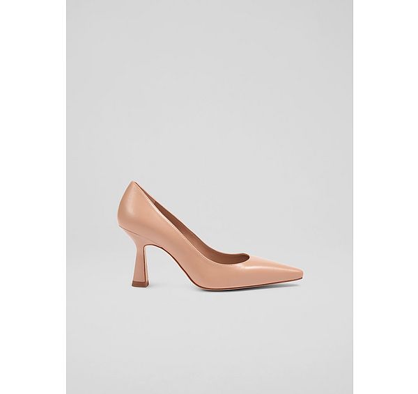 l.k. bennett Florena Beige Leather Heel Courts