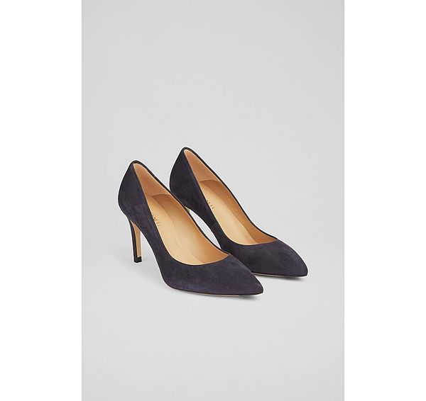 L.k. Bennett Floret Green Suede Pointed Toe Courts