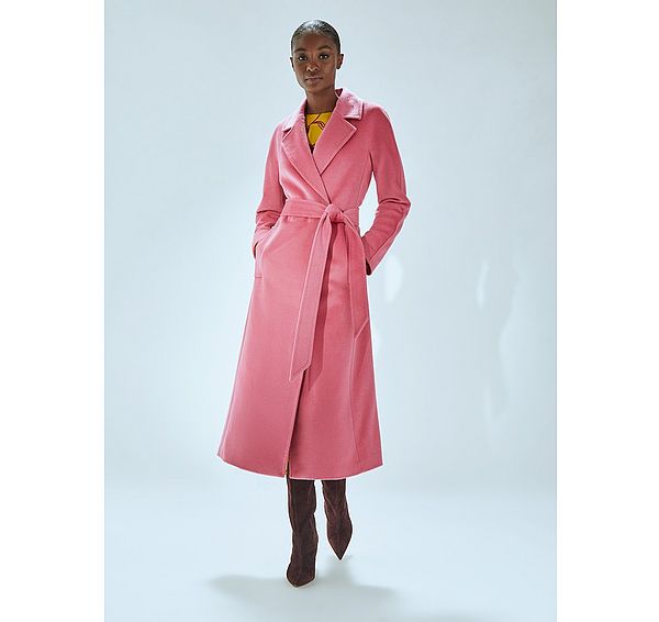 l.k. bennett Frances Pink Maxi Wool Coat