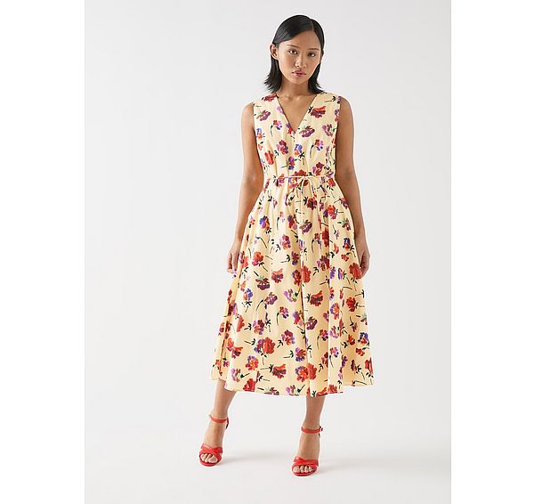 l.k. bennett Gaia Petite Birch Multi Flower Dress