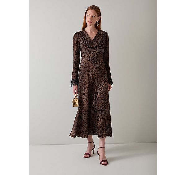 l.k. bennett Geena Leopard Viscose Dress