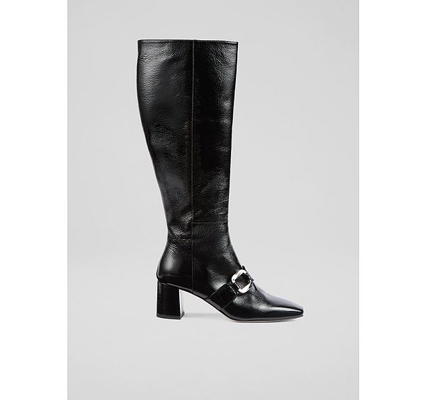 l.k. bennett Gigi Black Patent Knee Boots
