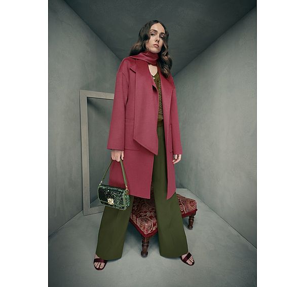 l.k. bennett Gwen Rouge Red Wool Mid Length Coat