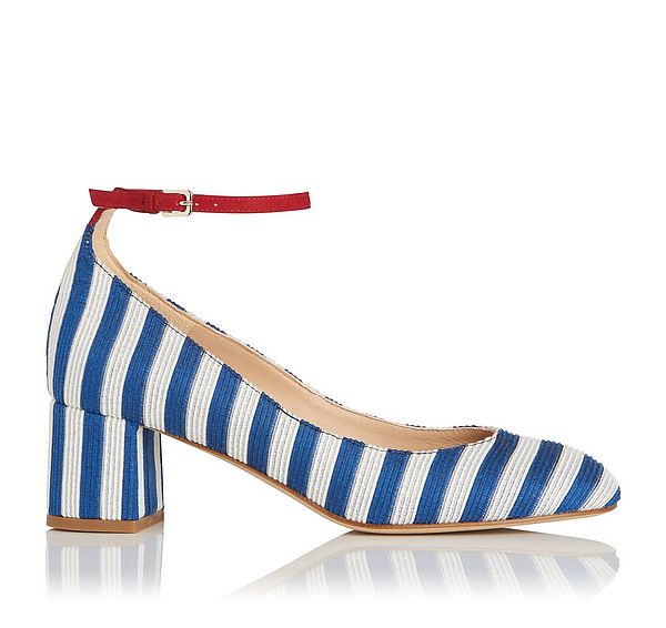 l.k. bennett Hadley Blue White Striped Closed Court