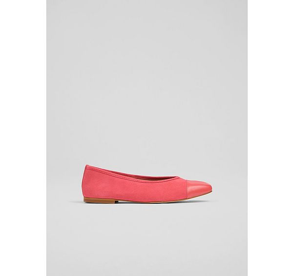 l.k. bennett Hanna Soft Red Suede Ballet Flats