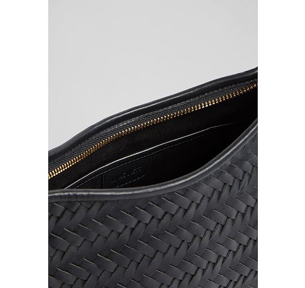 L.k. Bennett Harley Black Weave Crossbody Bag