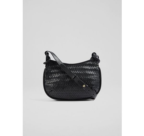 l.k. bennett Harley Black Weave Crossbody Bag