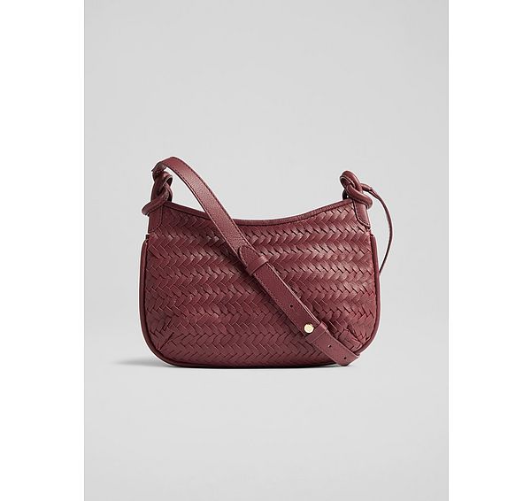 l.k. bennett Harley Burgundy Weave Crossbody Bag