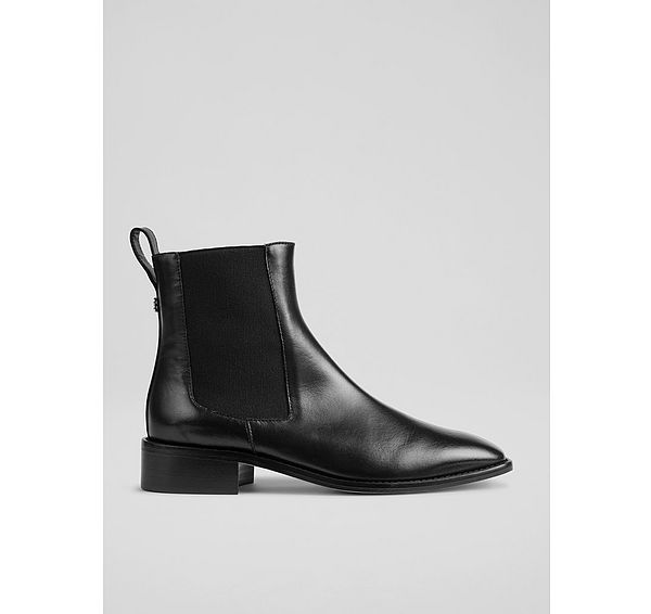 l.k. bennett Hattie Black Leather Ankle Boots