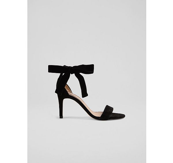 l.k. bennett Helena Black Suede Heel Sandals