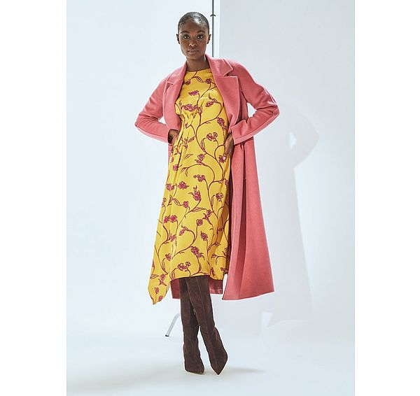 l.k. bennett Henrietta Ochre & Pink Dress