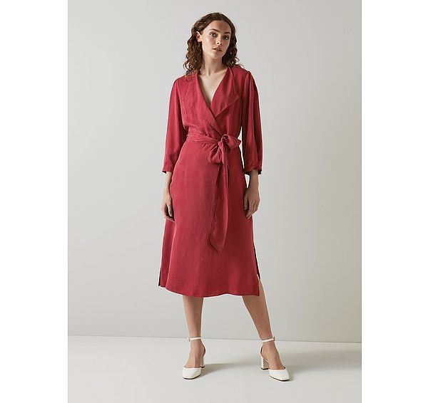 l.k. bennett Iris Red Fluid Midi Dress