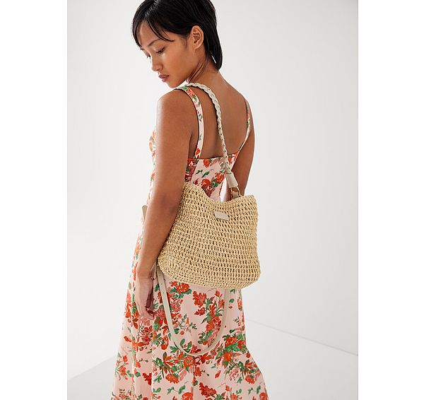 l.k. bennett Issie Natural Raffia Shoulder Bag