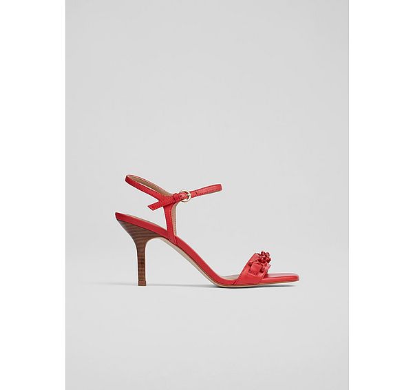 l.k. bennett Ivonne Red Leather Heel Sandals