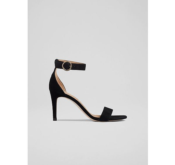 l.k. bennett Ivy Black Suede Single Strap Sandals