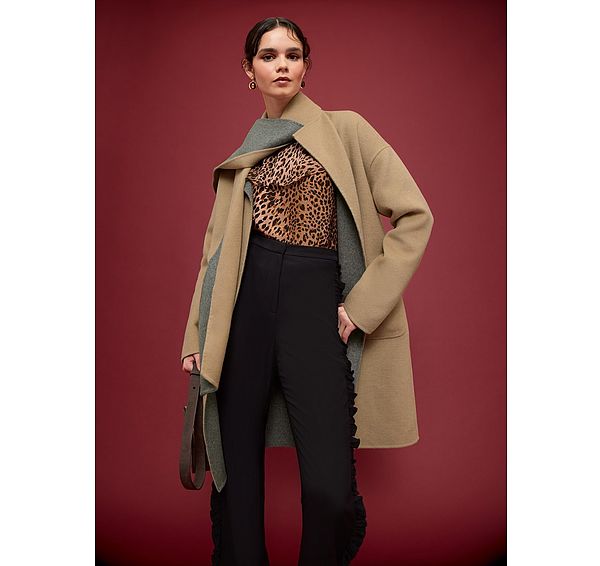 l.k. bennett Ivy Wool Blend Grey Camel Coat