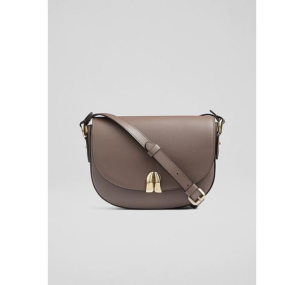 l.k. bennett Jodie Taupe Leather Crossbody Bag