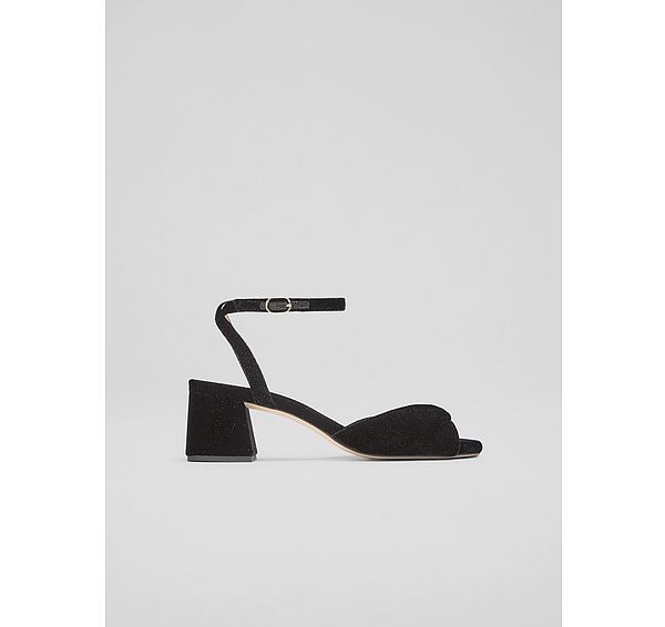 l.k. bennett Joelle Black Twist Upper Block Heel