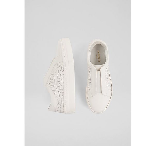 l.k. bennett Joy Neutral Leather Oloid Trainers