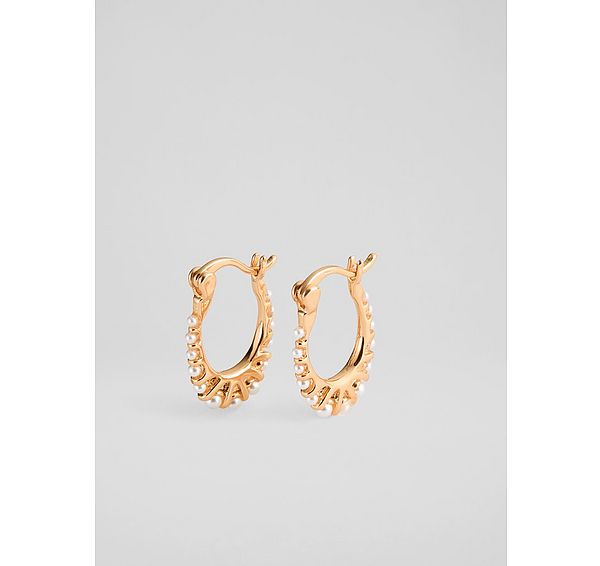 l.k. bennett Juletta Metallic Pearl Hoop Earrings