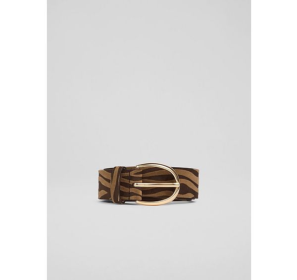 l.k. bennett Julian Suede Zebra Print Belt