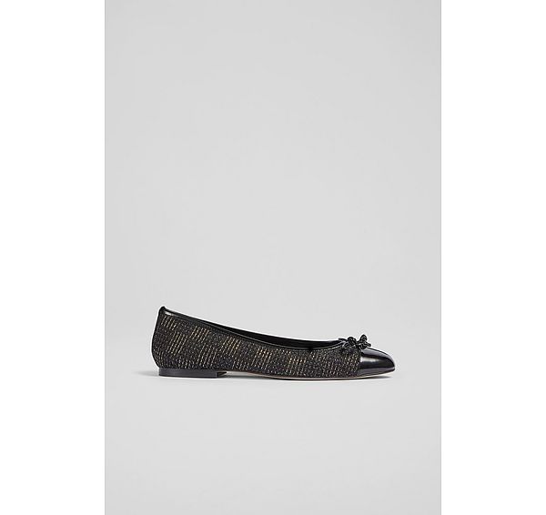 l.k. bennett Kara Black Tweed Ballet Pumps