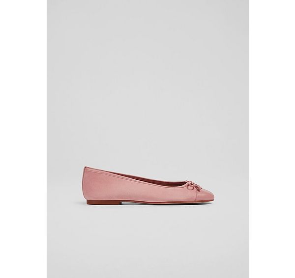 l.k. bennett Kara Pink Suede Ballerina Pumps