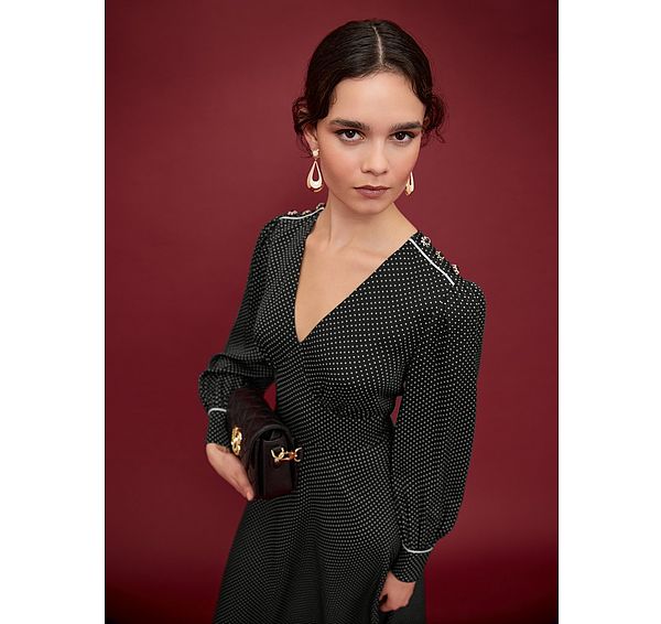 l.k. bennett Larissa Black And Birch Mini Dress