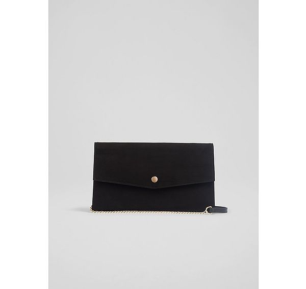 l.k. bennett Layla Black Suede Envelope Clutch