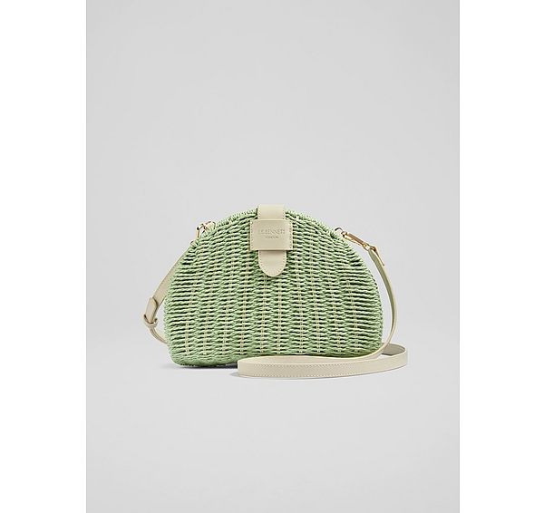 l.k. bennett Lorena Green Wicker Shoulder Bag