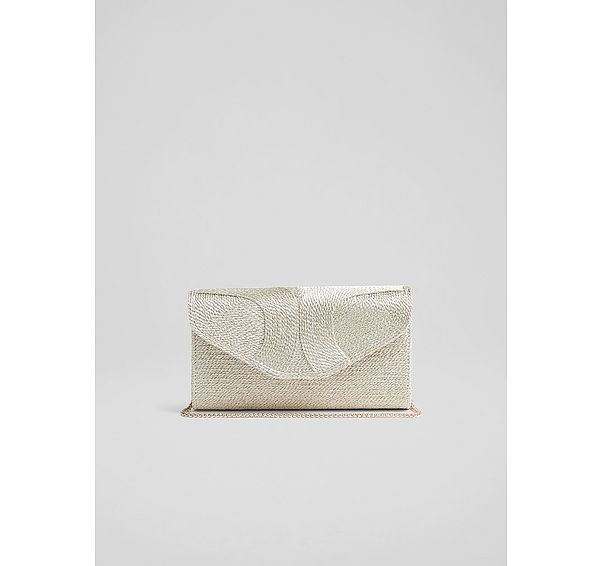 l.k. bennett Lucia Soft Gold Rope Clutch