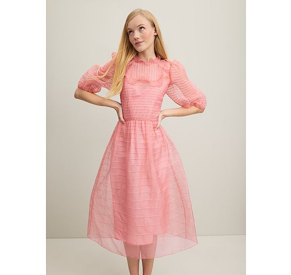 l.k. bennett Maddie Pink Silk Organza Dress