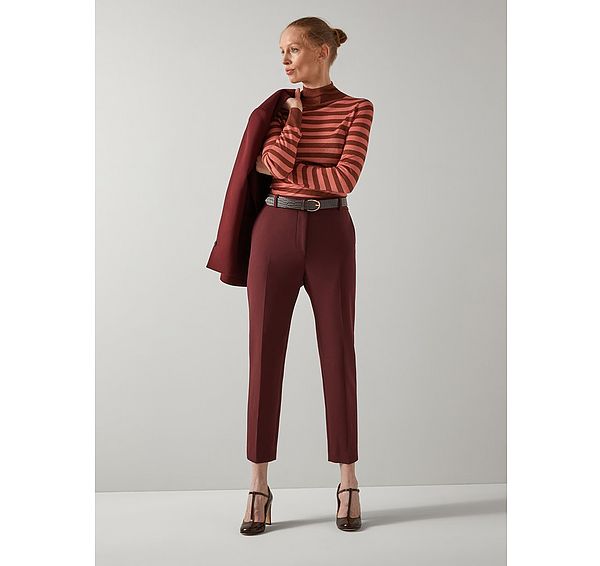 l.k. bennett Mariner Bordeaux Cigarette Leg Trouser