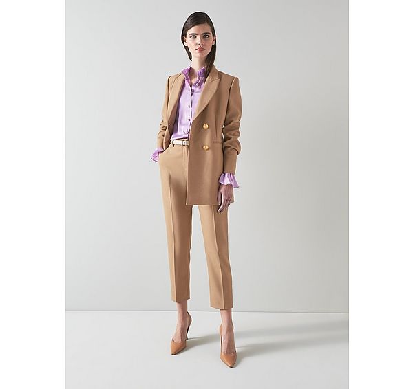 l.k. bennett Mariner Camel Double-Breasted Jacket