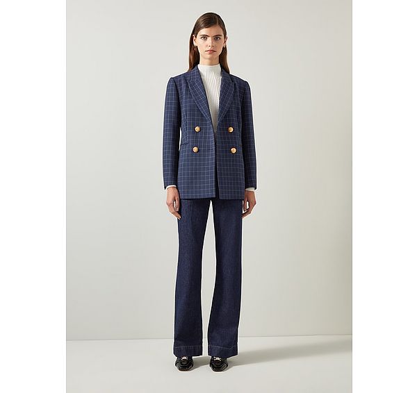 L.k. Bennett Mariner Midnight & Ivory Tailored Jacket