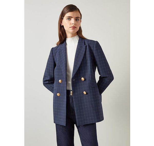 l.k. bennett Mariner Midnight & Ivory Tailored Jacket