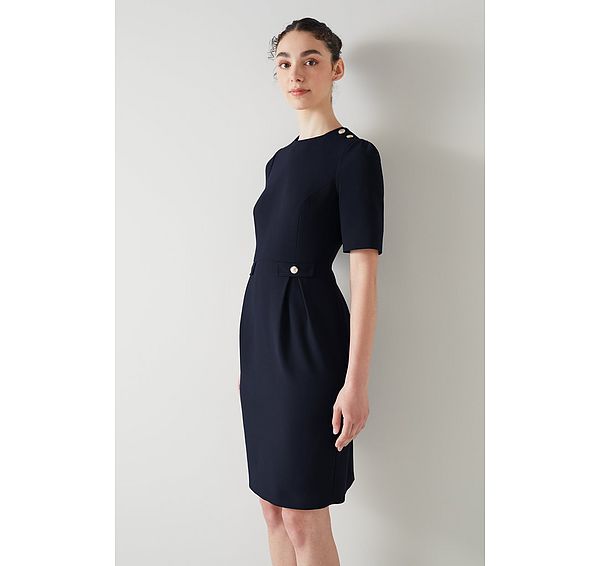 l.k. bennett Marjorie Navy Crepe Shift Dress