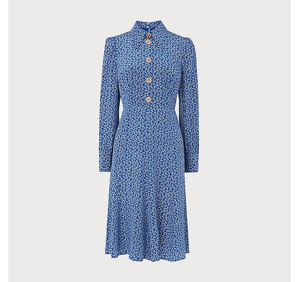 l.k. bennett Mathilde Bow Print Silk Dress