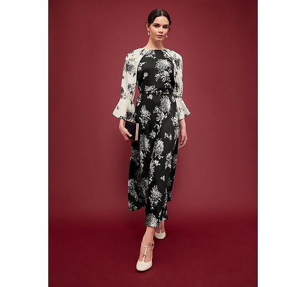 l.k. bennett Mimi Birch Floral Print Viscose Dress