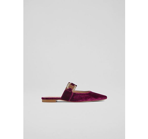 l.k. bennett Nancy Burgundy Plain Mule Flats