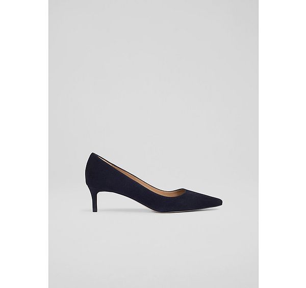 l.k. bennett New Ava Navy Suede Kitten Heel Courts
