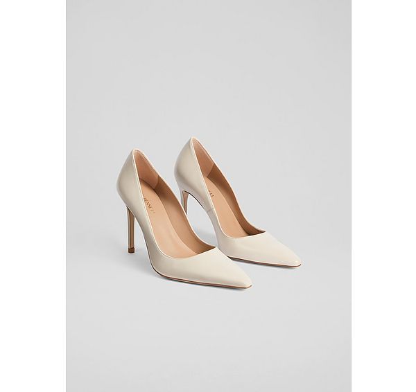 L.k. Bennett New Fern Ecru Nappa Leather Courts