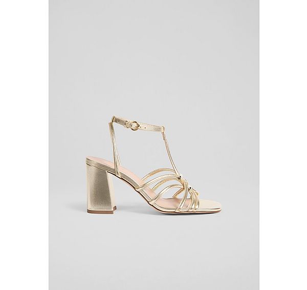 l.k. bennett Noelle Pale Gold Nappa Leather Sandals