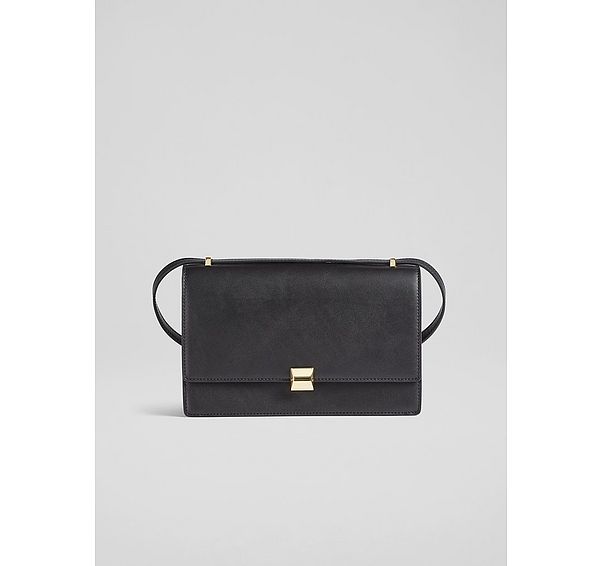 l.k. bennett Ottie Black Vegan Leather Shoulder Bag