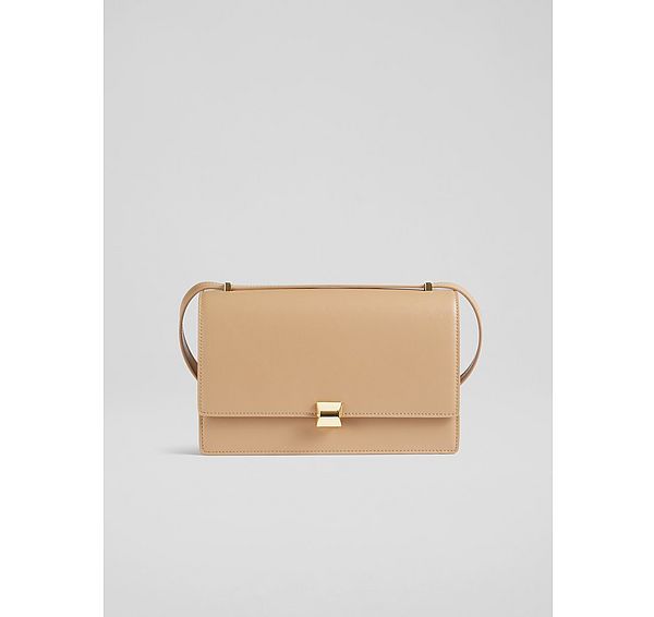 l.k. bennett Ottie Camel Vegan Leather Shoulder Bag